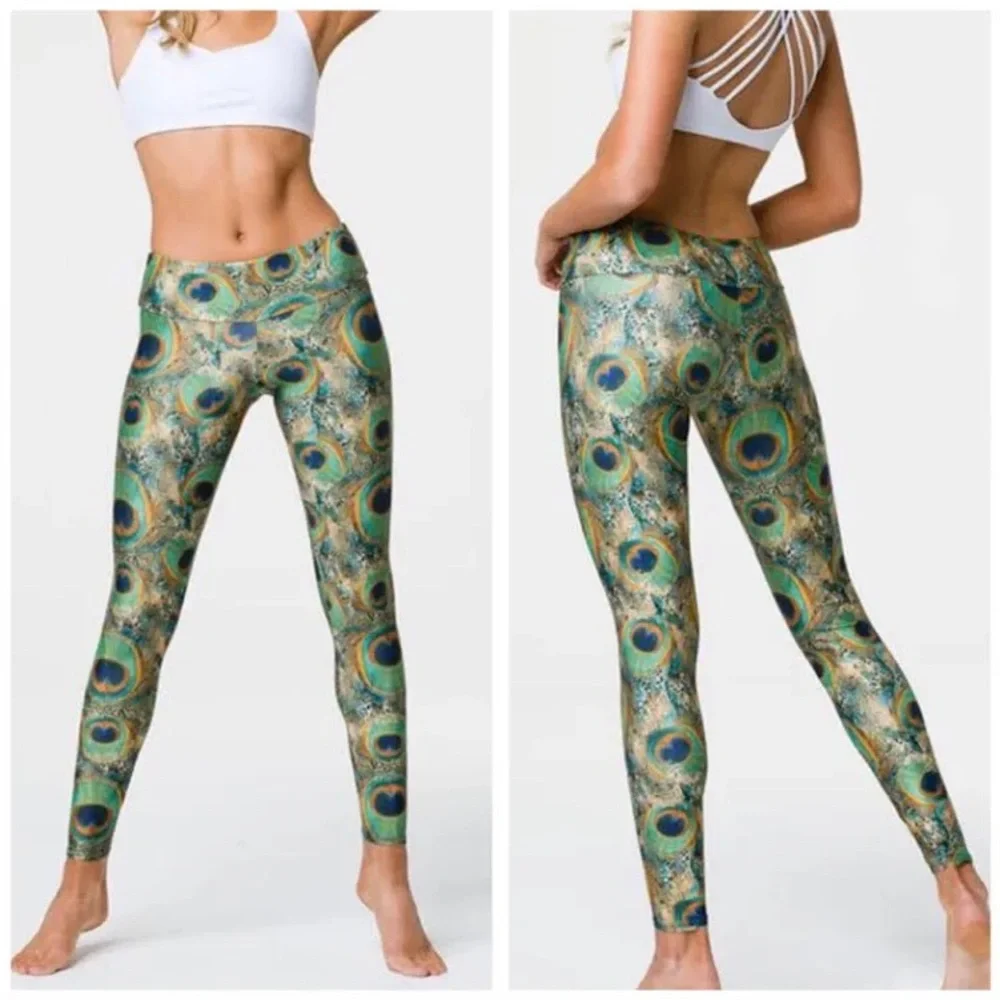 Onzie Peacock Leggings - Picture 1 of 4